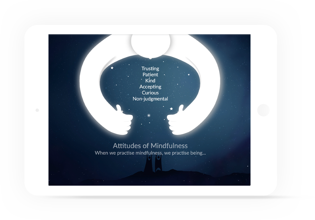 ipad displaying HUB's Mindfulness Program